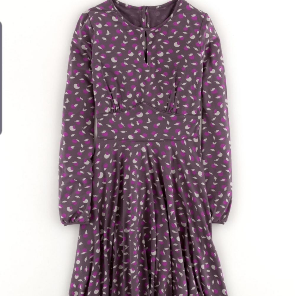 Boden Marilyn mauve magenta day dress sz 6R
